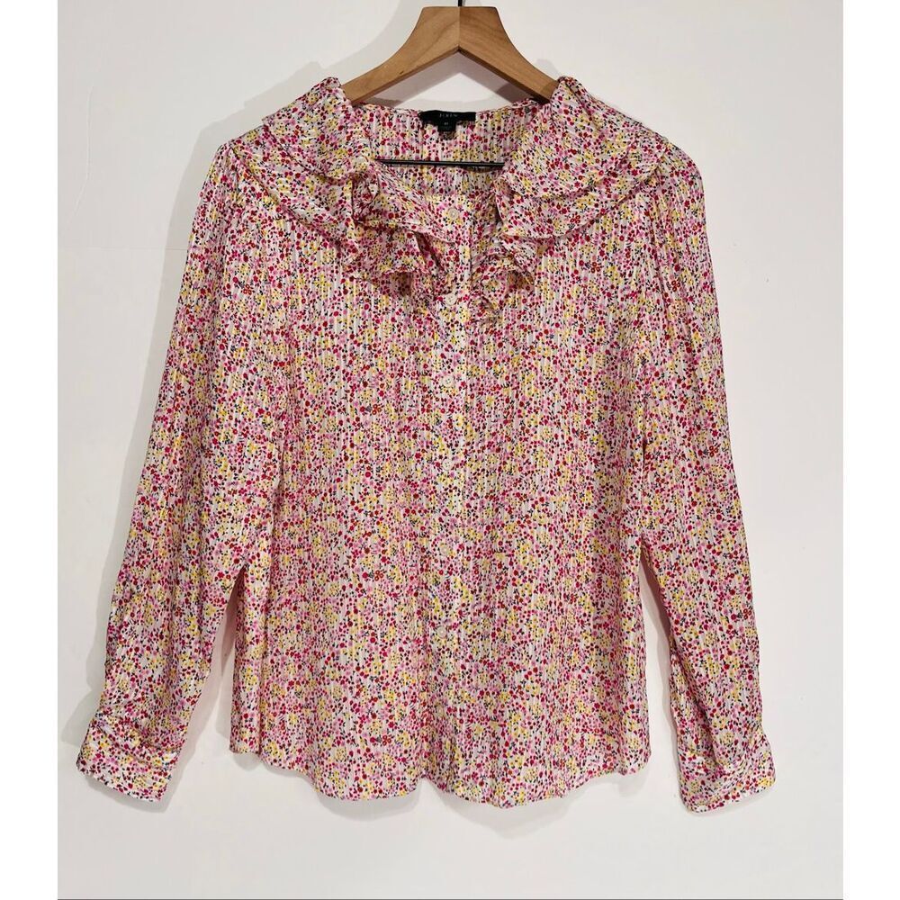 J Crew Ruffle Button Front Blouse Size M